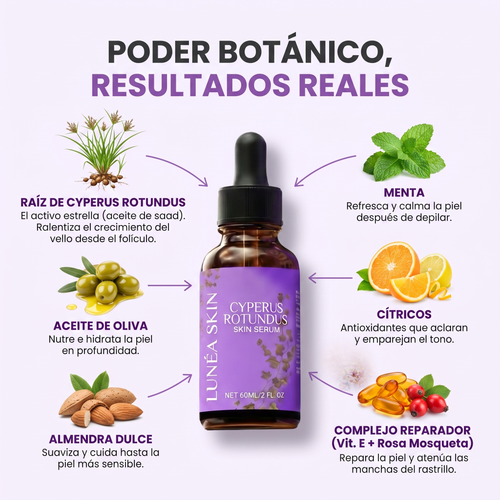 Lunéa™ - Vello fino y menos visible con Raiz de Cyperus Rotundus