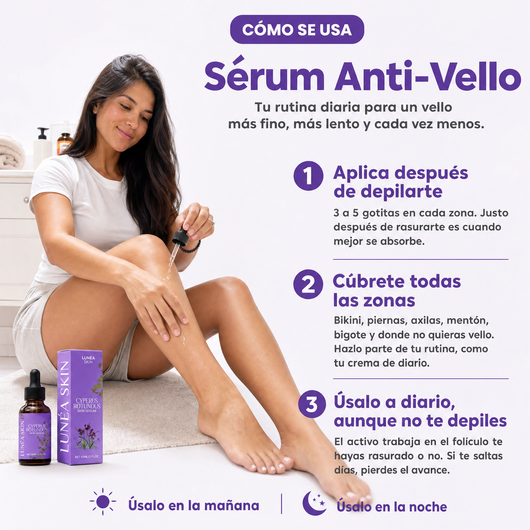 Lunéa™ - Vello fino y menos visible con Raiz de Cyperus Rotundus