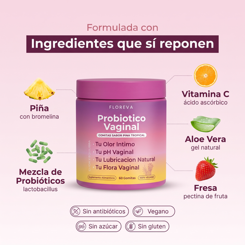 Gomitas Probióticas Floreva™ Con Lactobacillus y Piña Tropical