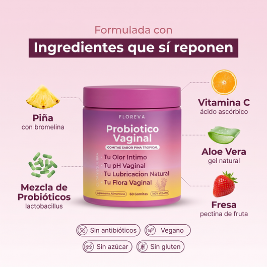 Gomitas Probióticas Floreva™ Con Lactobacillus y Piña Tropical
